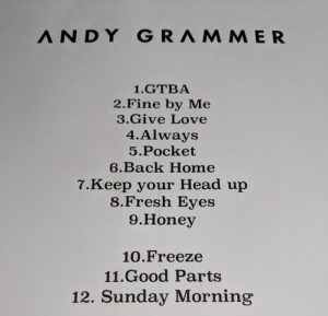 Andy Grammer set list