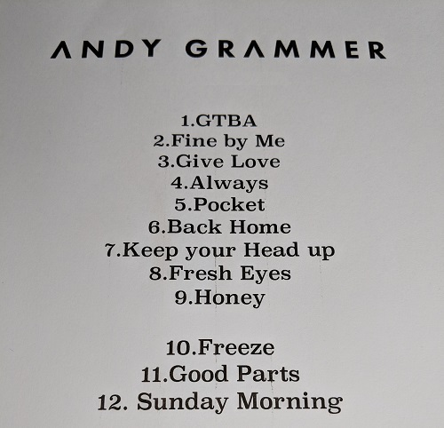 Andy Grammer set list 